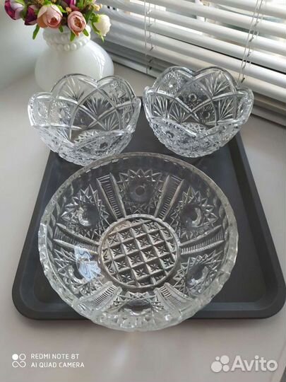 Набор салатников. Хрусталь