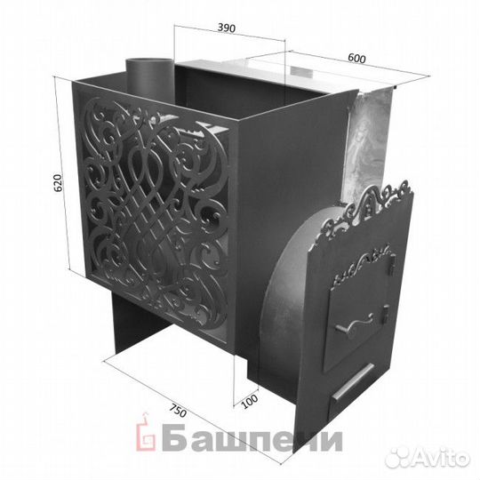 Печь на три помещения 
