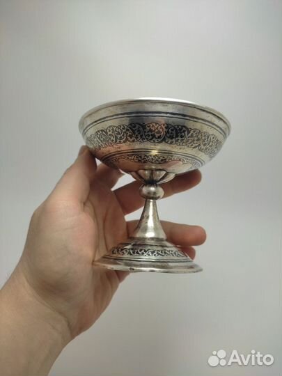 Серебряная конфетница мороженница СССР серебро