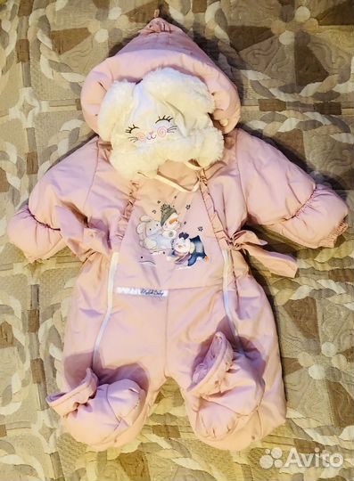 Зимний комбинезон для девочки 74