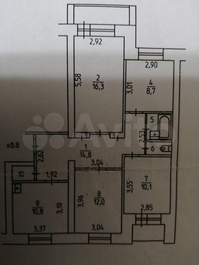 4-к. квартира, 78,5 м², 2/3 эт.