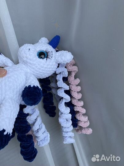 Единорог вязаная игрушка ручная работа