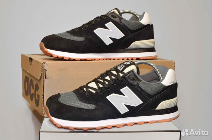 New Balance 574 Classic (42-46, Черно-белые)