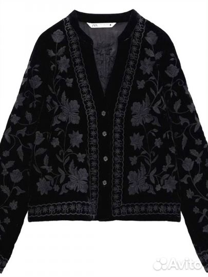 Бархатный жакет zara 40xs