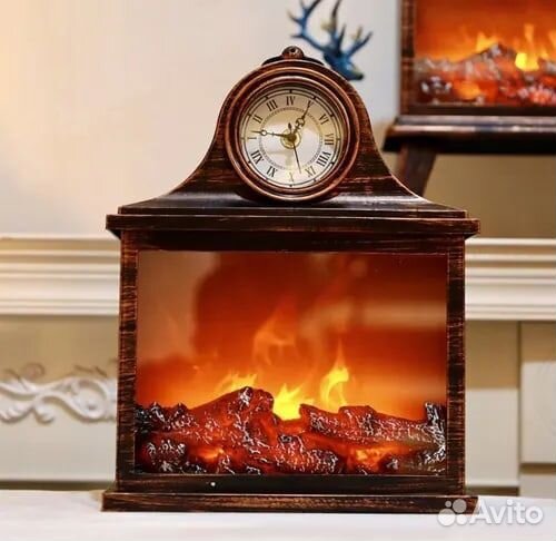 Светильник Камин с часами
