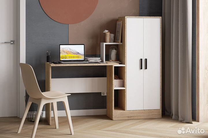 Стол компьютерный сонома 1,5 м со шкафом