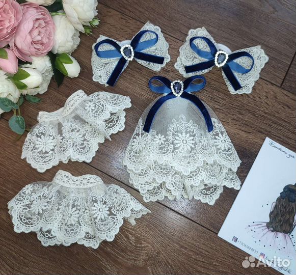 Маленькая леди набор бантиков, жабо, манжетов