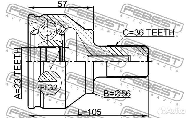 2110focii Шрус наружный 23x56x36