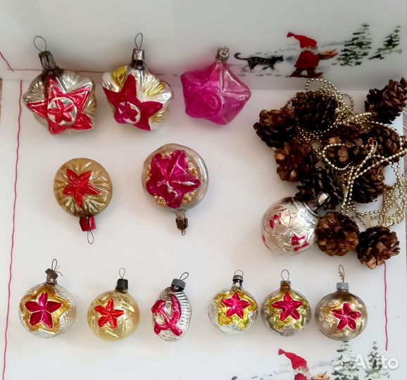 Елочные игрушки СССР стеклянные