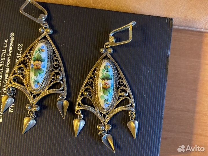 Серьги милихиор СССР с позолотой