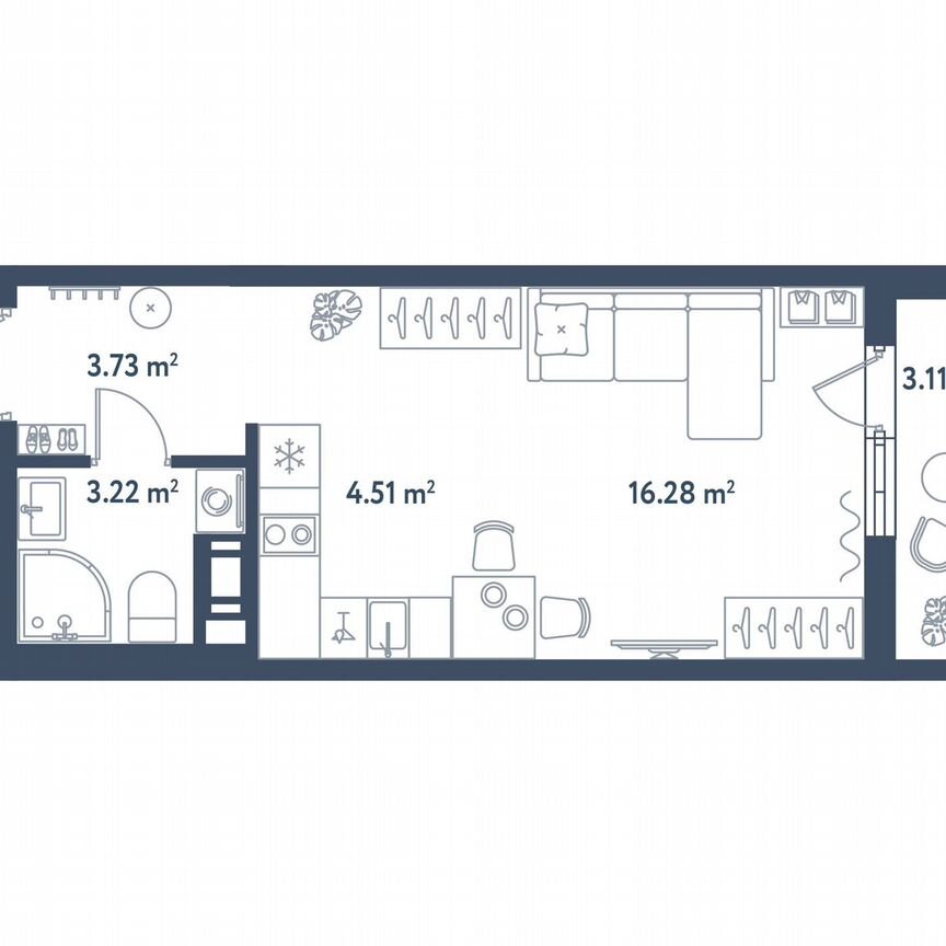 Квартира-студия, 29,3 м², 7/11 эт.