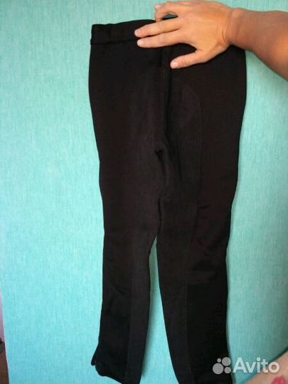 Утеплённые бриджи с кожаной леей для верховой езды