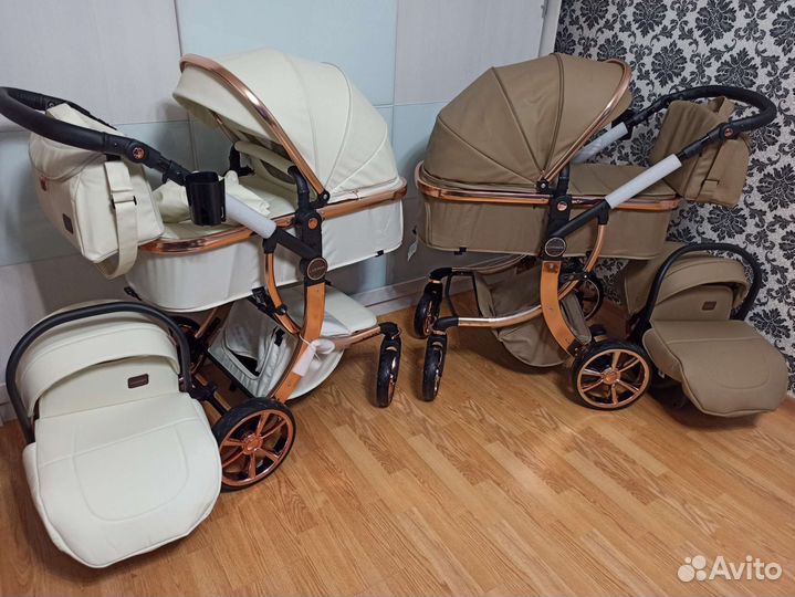 Коляска 3в1 эко кожа премиум Luxmom 608 новые