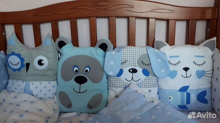 Бортики в кроватку + постель