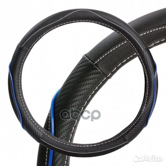 Оплетка на руль искусст.кожа текстура карбон че