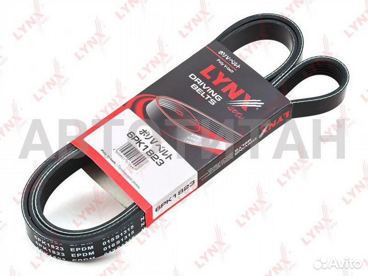 Ремень поликлиновый LADA largus 12- K4M,K7M, renault logan 04,sandero 08,symbol 08- lynxauto 6PK1823
