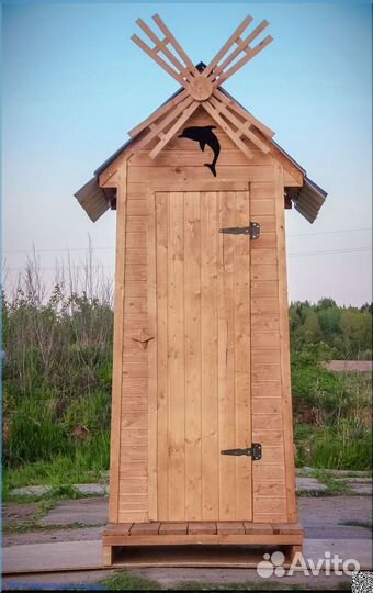 Дачный туалет деревянный KEY671