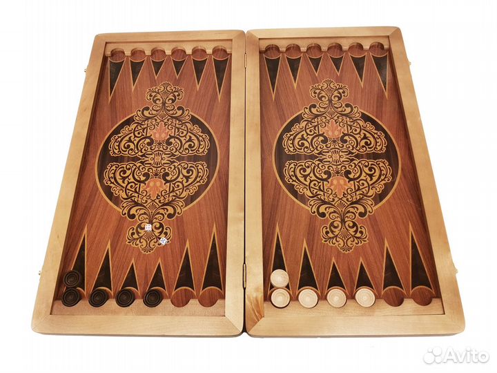 Нарды кожаные из дерева 