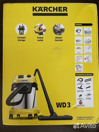 Новый пылесос Karcher WD3 P S V-17/4/20
