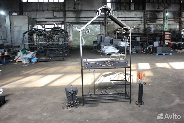 Мангал с печью под казан