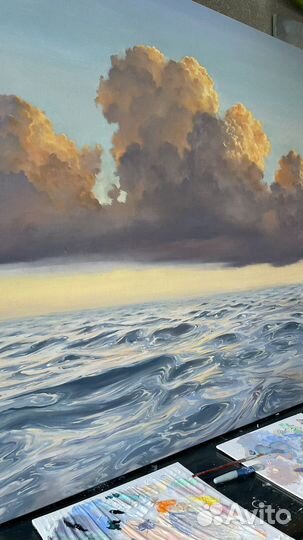 Большая Картина маслом Облака