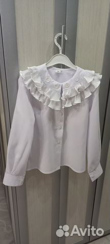 Блузка белая школьная на девочку