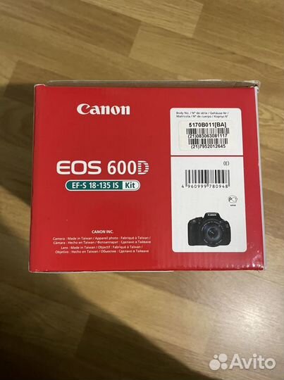 Зеркальный фотоаппарат canon 600d