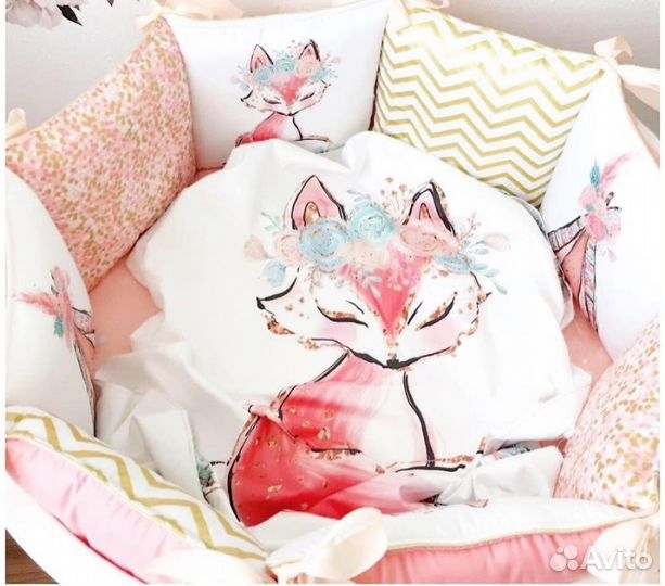 Бортики в детскую кроватку с одеялом