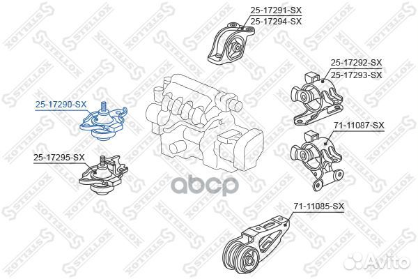 25-17290-SX опора двигателя правая Honda Jazz