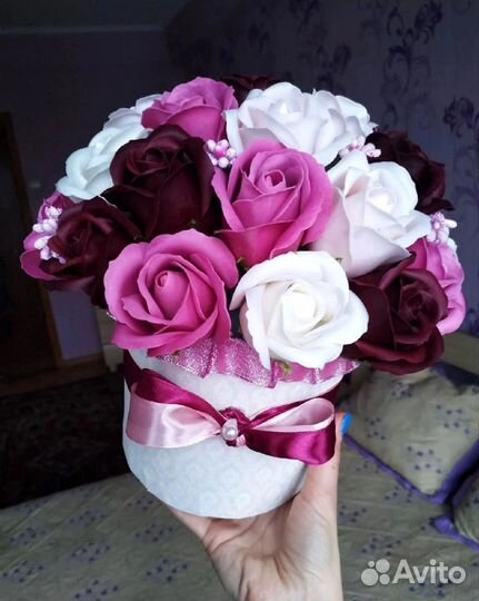 Розы из мыла (цветы, мыльные розы, подарок)