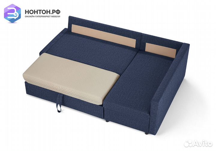 Диван угловой дельфин Поло синий