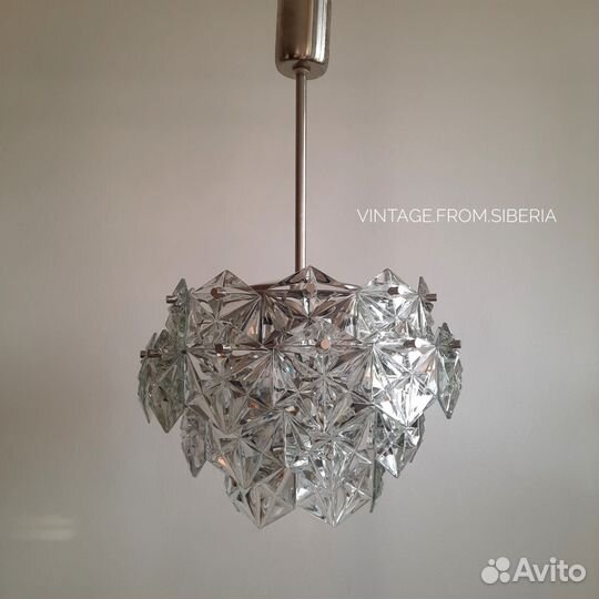 Люстра с хрустальными пластинами СССР винтаж