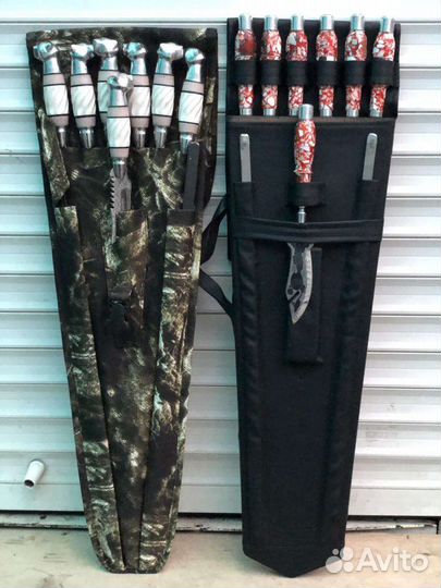 Набор шампуров с каменный ручкой