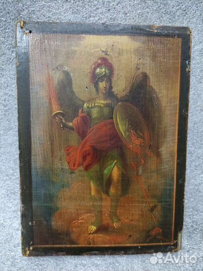 Старинная икона св Архангел Михаил 19 век