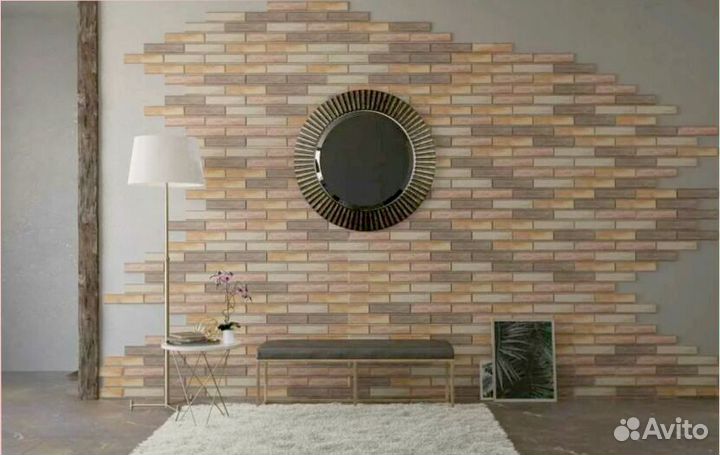 Гибкий кирпич на сетке для отделки