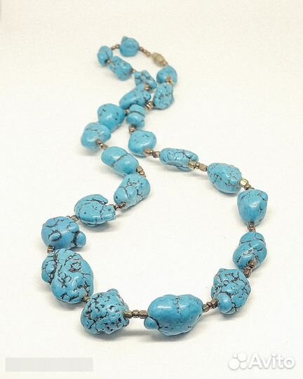 Винтаж бусы натуральный камень говлит