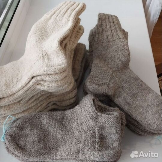 Носки шерстяные вязаные в ручную