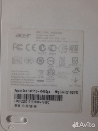 Нетбук acer aspire one