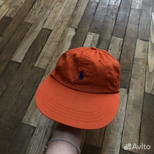 Яркая оранжевая бейсболка кепка Polo Ralph Lauren