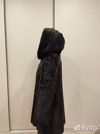 Шуба норковая с капюшоном 42 44 бу