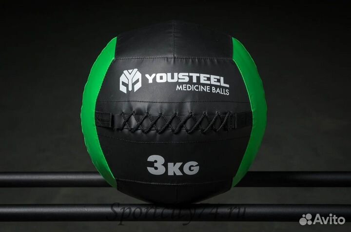 Медбол Yousteel 3 кг со шнуровкой