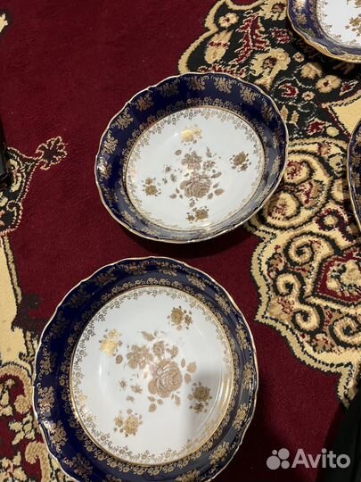 Блюдо круглое глубокое 30см Кобальт