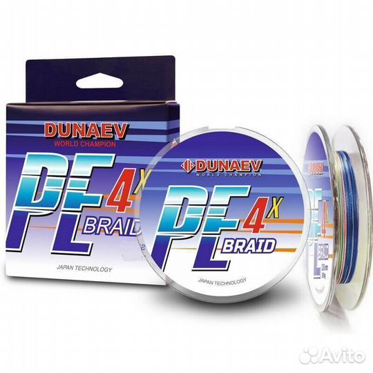 Шнур dunaev braid PE X4 150м 0,08мм (2,9 кг) Multi