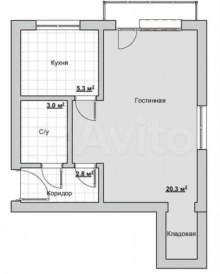 1-к. квартира, 30,9 м², 4/5 эт.