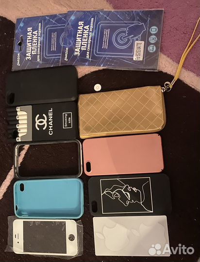 Чехлы для iPhone 4/4s/se/5s, пленка, коробки айфон