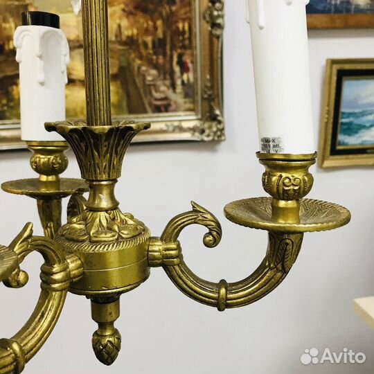 Винтажная бронзовая люстра с позолотой, Европа