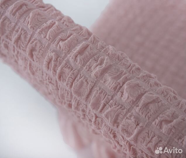 Чехлы на стулья со спинкой на кухню 2 шт, Пудра