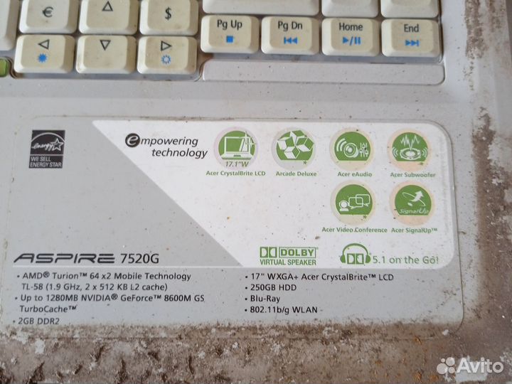 Ноутбук acer aspire 7520series
