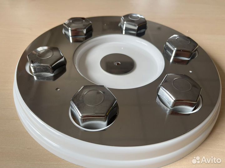 Колпаки на газель белые + нержавейка + колпачки хр