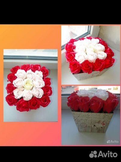 Букет из мыльных роз